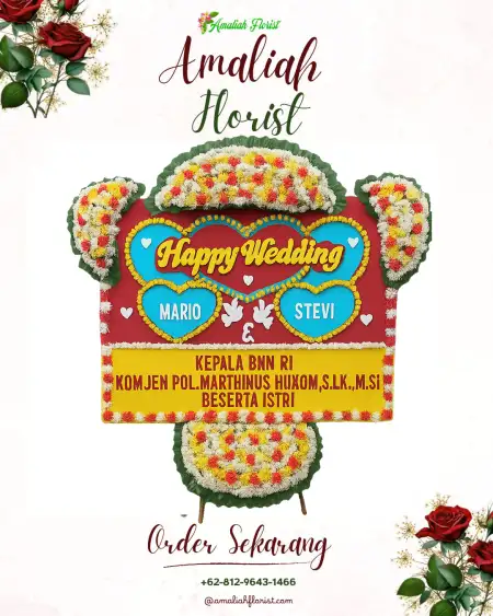 Papan Bunga Pernikahan Air Besar